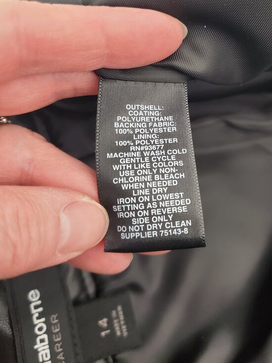 Liz Claiborne Career Faux Leather A-Line Skirt with Gold Accents - 14 - Picture 6 of 6